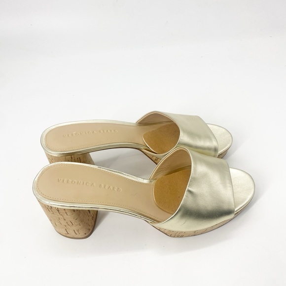 Veronica Beard Women’s Dali Platform Sandals sz 10 Metallic Gold - Picture 5 of 7